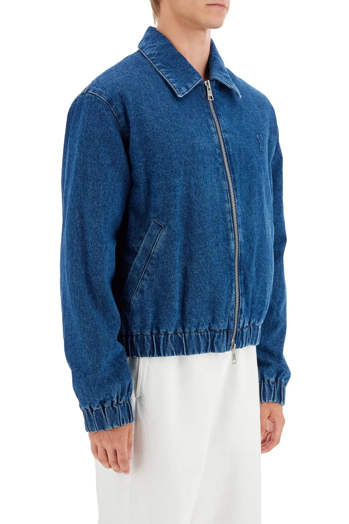 Ami Alexandre Matiussi Denim Bomber Jacket For