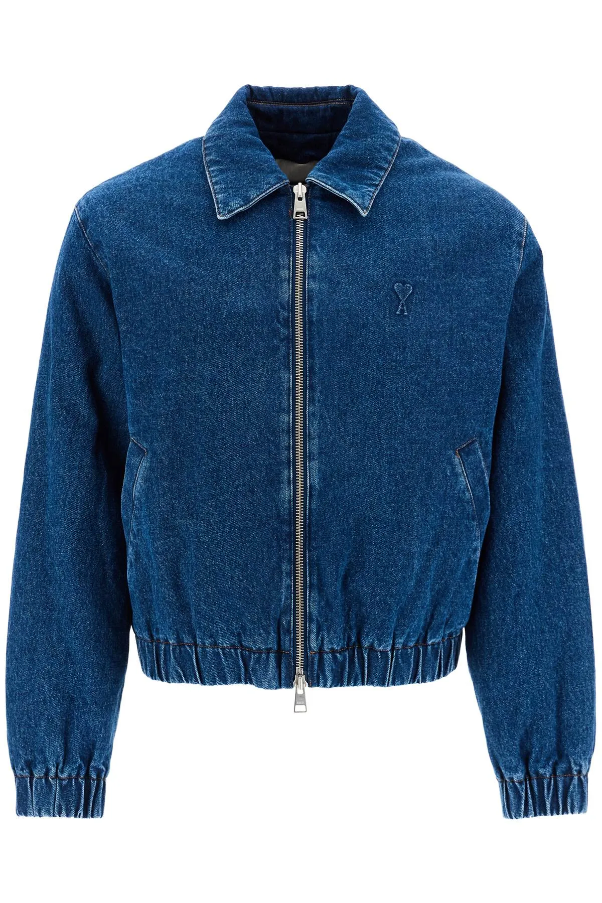 Ami Alexandre Matiussi Denim Bomber Jacket For