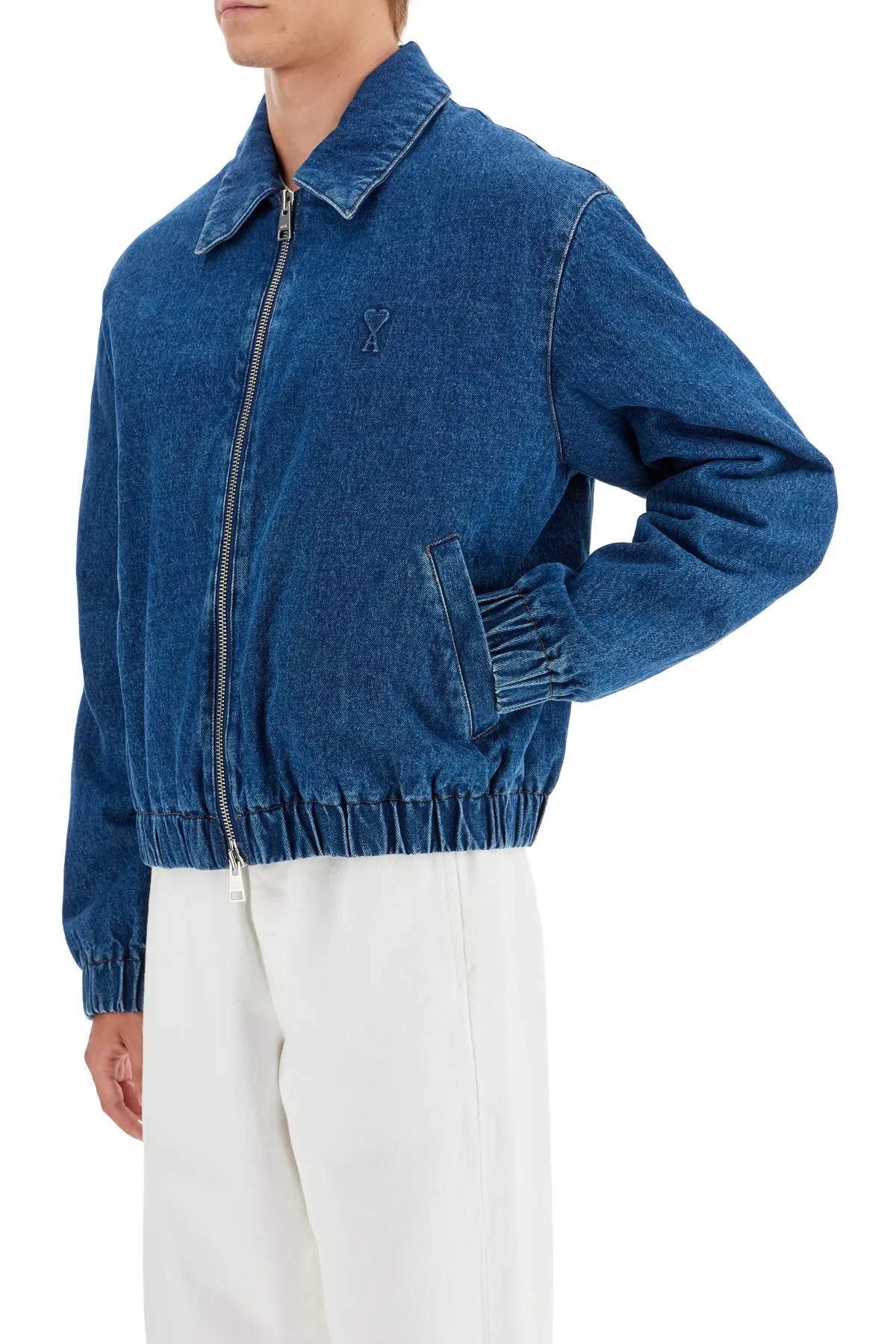 Ami Alexandre Matiussi Denim Bomber Jacket For