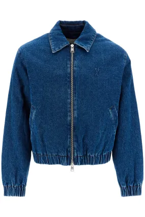 Ami Alexandre Matiussi Denim Bomber Jacket For