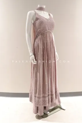 Blushing Beauty: Blush Lilac Color Chikankari Work Palazzo Outfit