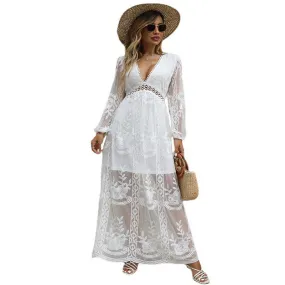 Bohemian Style Lace Patchwork Maxi Dress