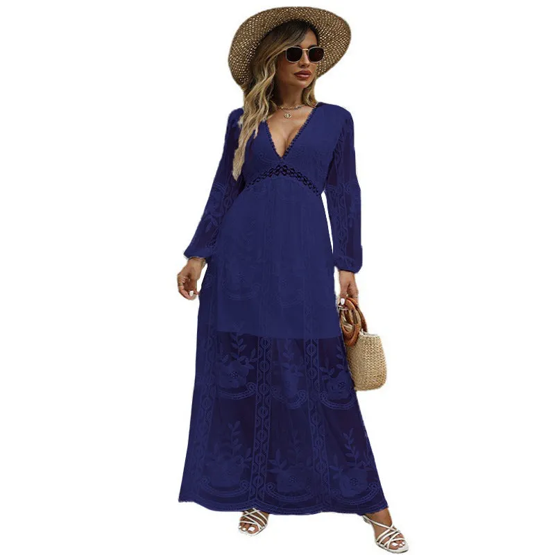 Bohemian Style Lace Patchwork Maxi Dress