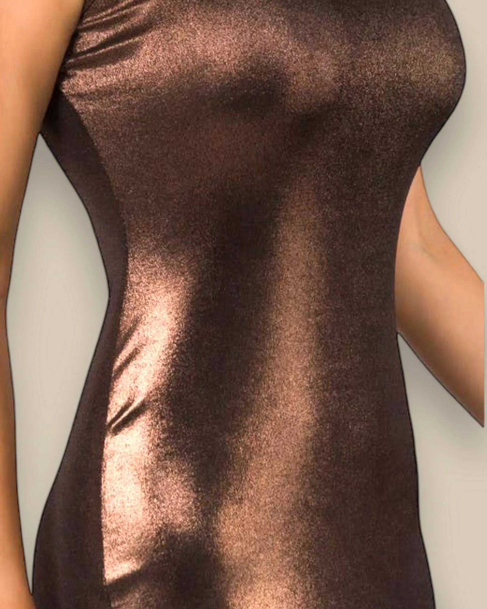 Bronze Allure Bodycon Midi Dress