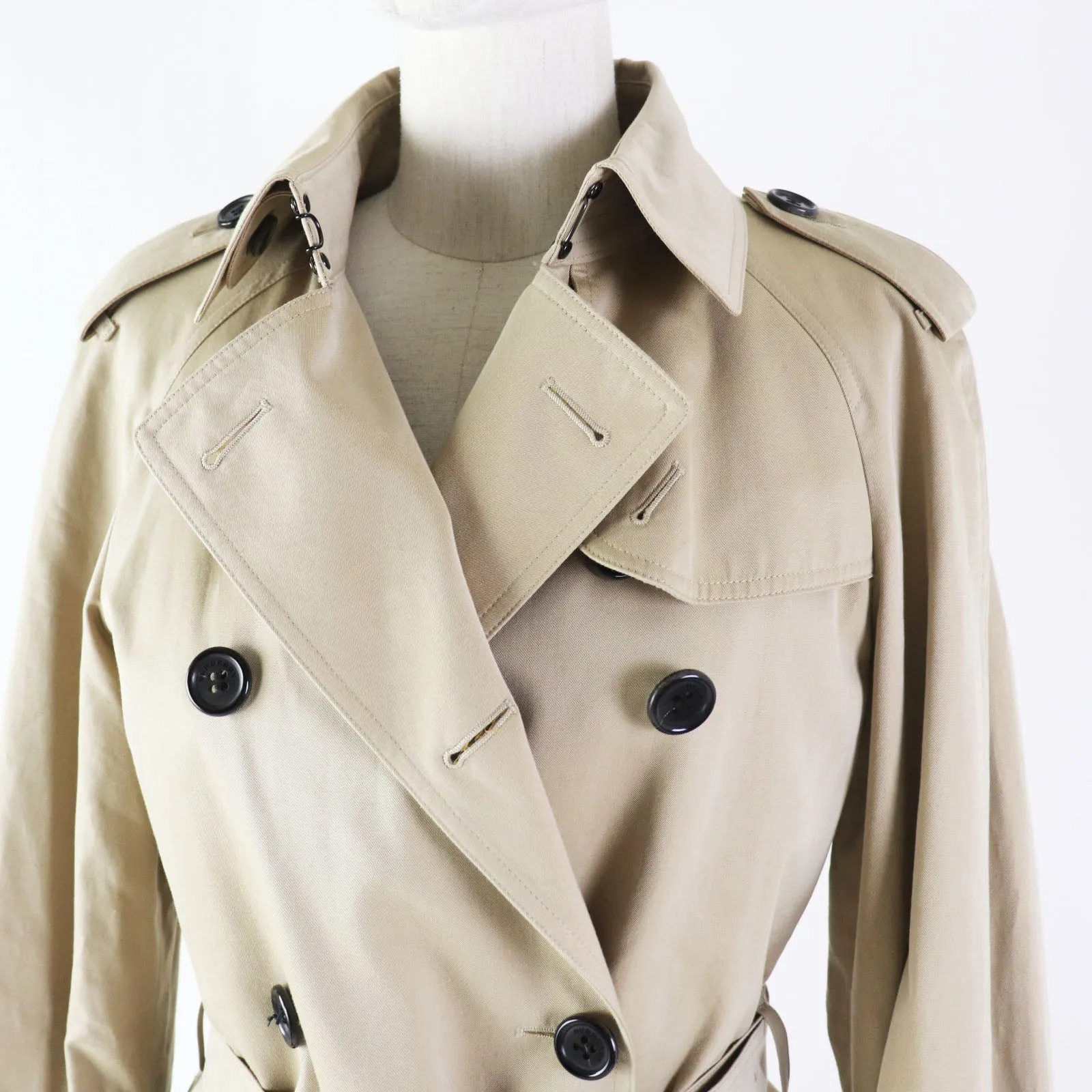 Burberry Cotton Trench Coat Beige 42 Women