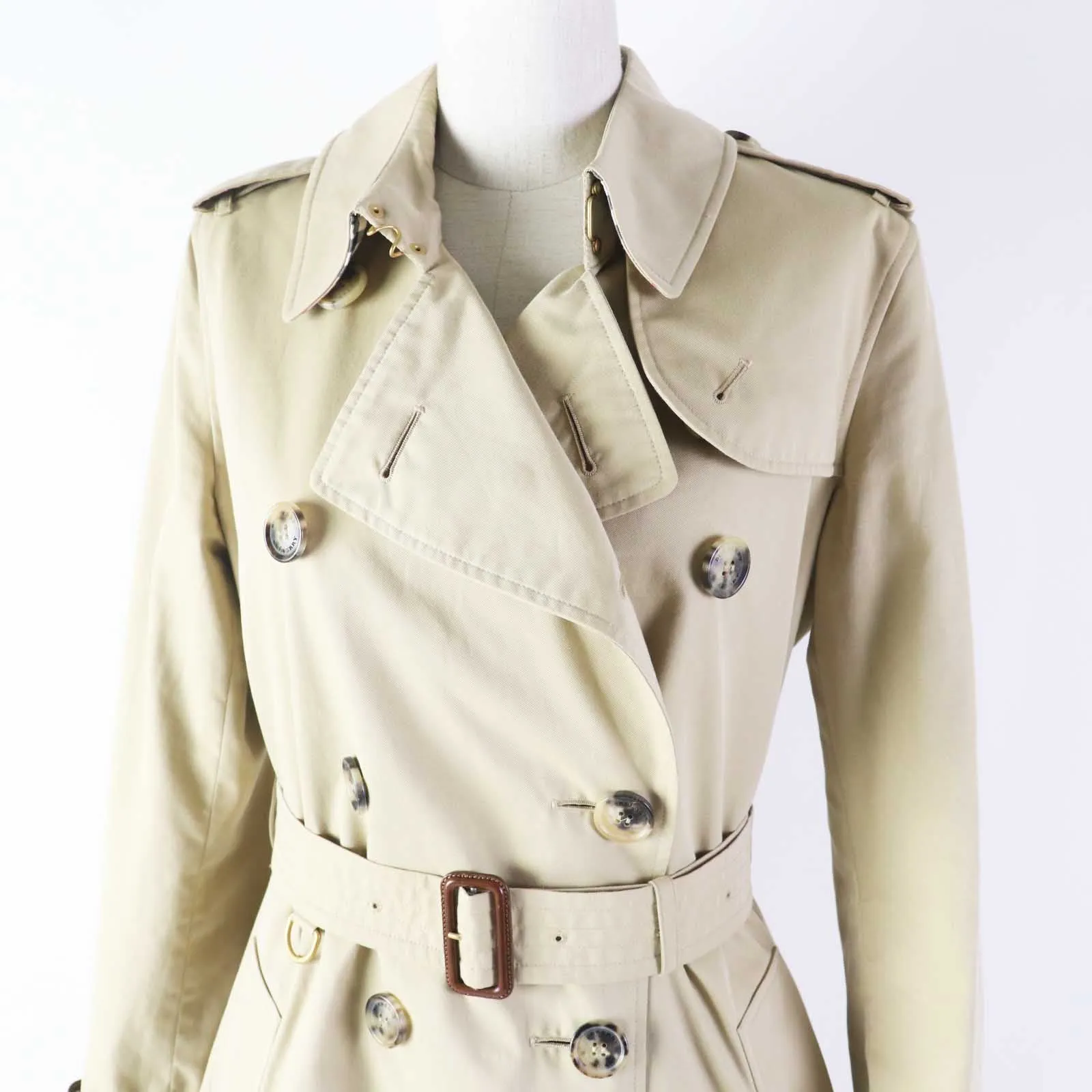 Burberry Kensington Cotton Trench Coat Beige 38