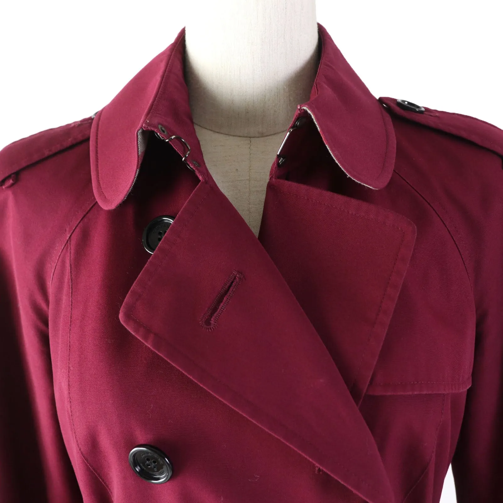 Burberry Nova Check Trench Coat Bordeaux 38