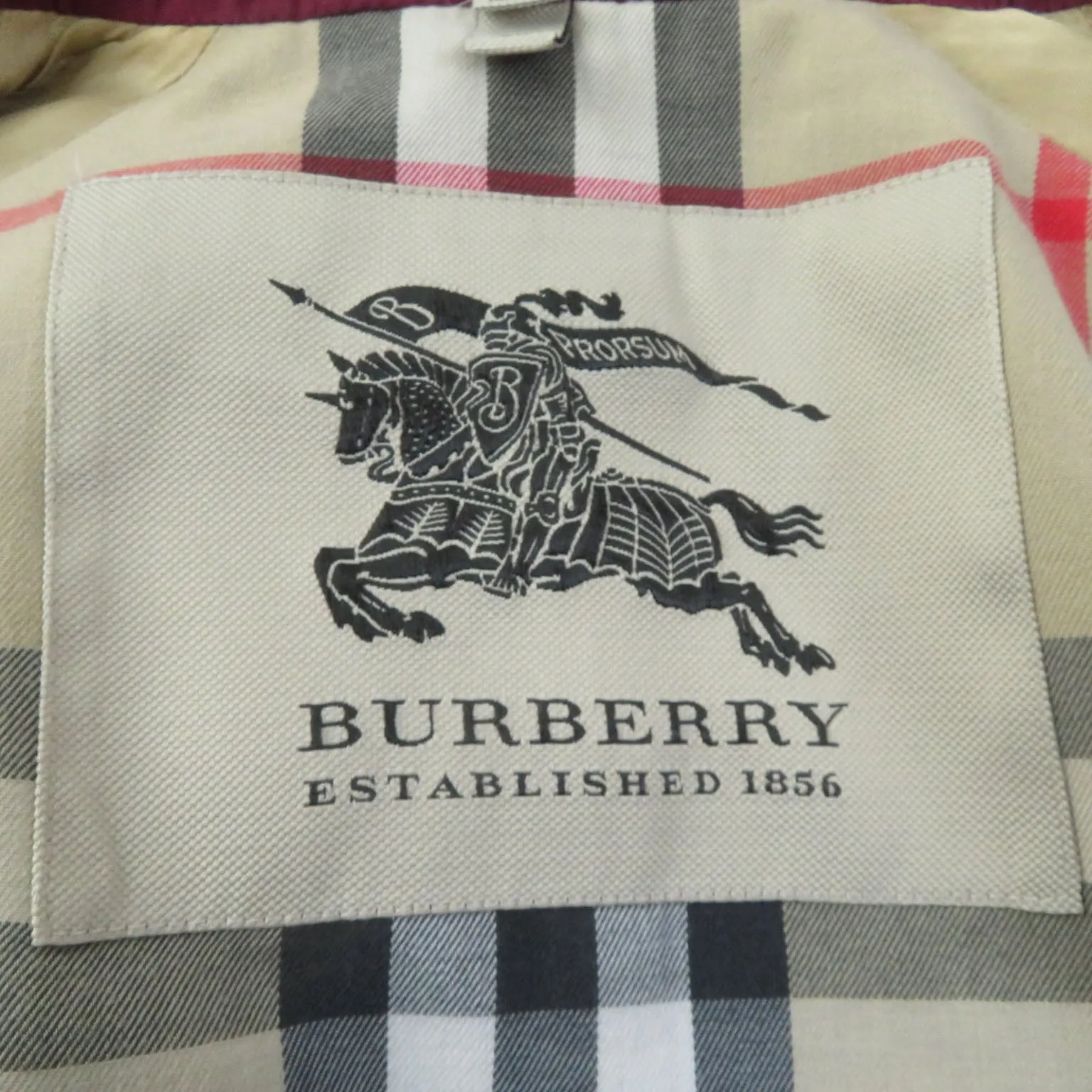 Burberry Nova Check Trench Coat Bordeaux 38