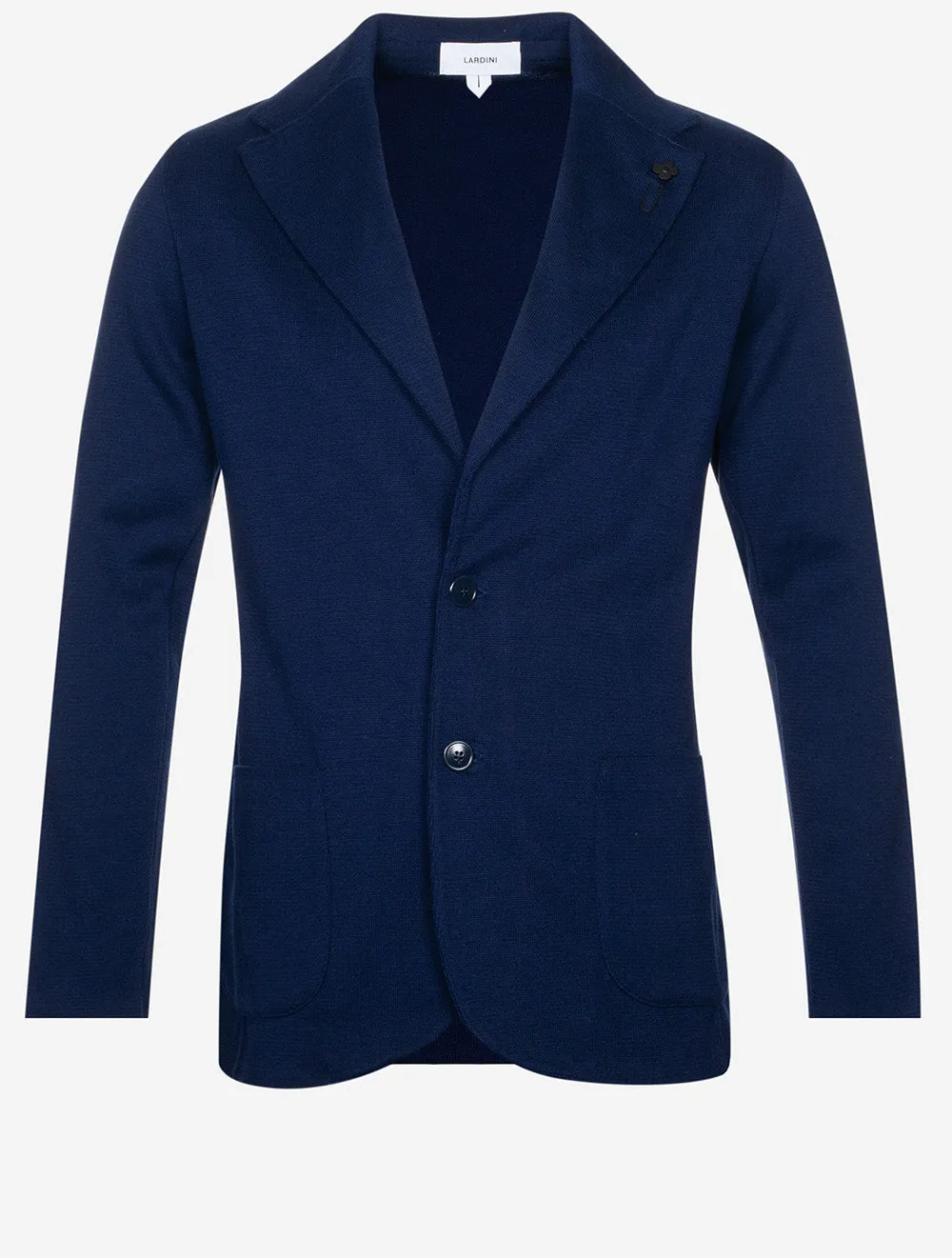 Cotton Knit Jacket Blue