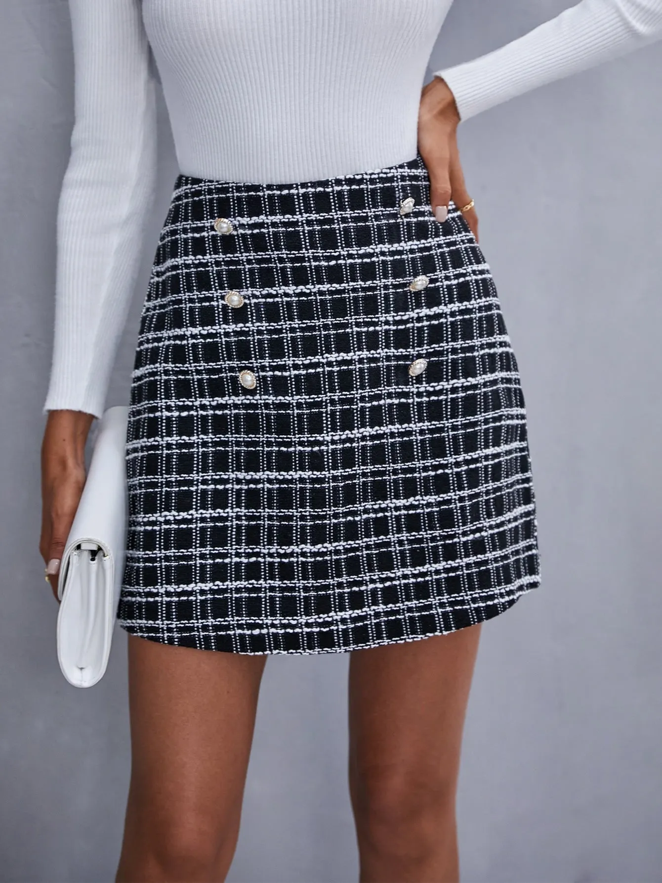 Elegant Plaid Zipper High Waist Mini Women Skirts