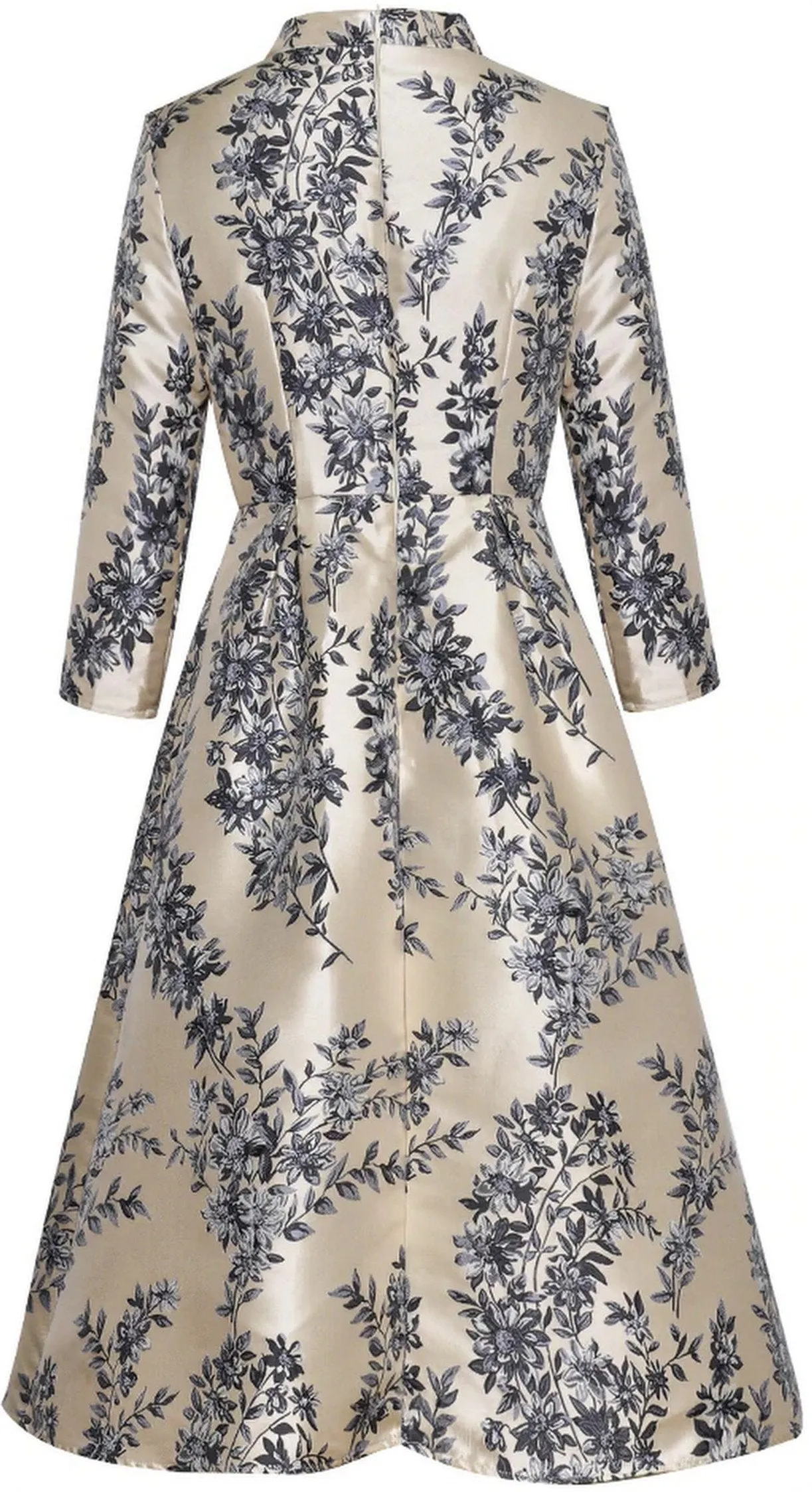 Floral-Print Jacquard Midi Dress