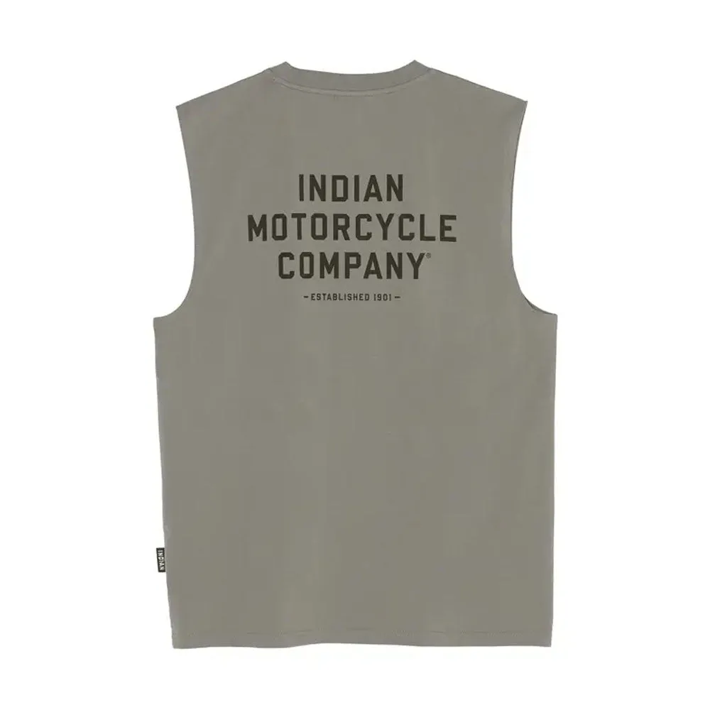 Indian Motorcycle Est. Block Logo Tank T-Shirt Gray