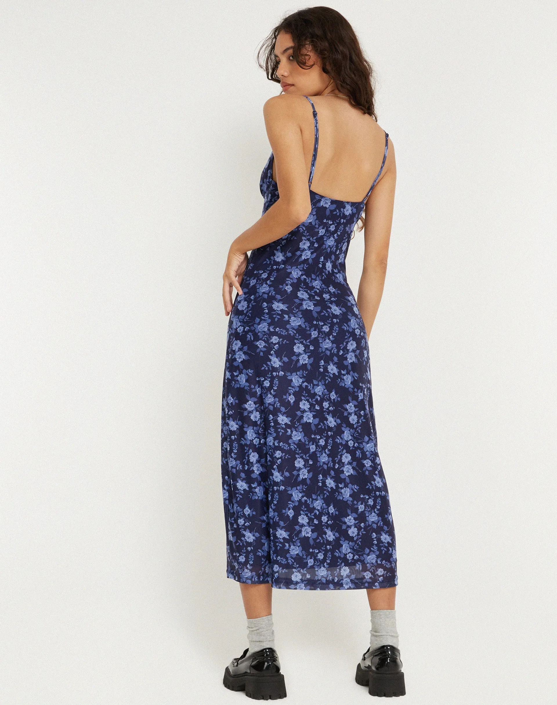 Kalana Printed Midi Dress in Pretty Floral Navy