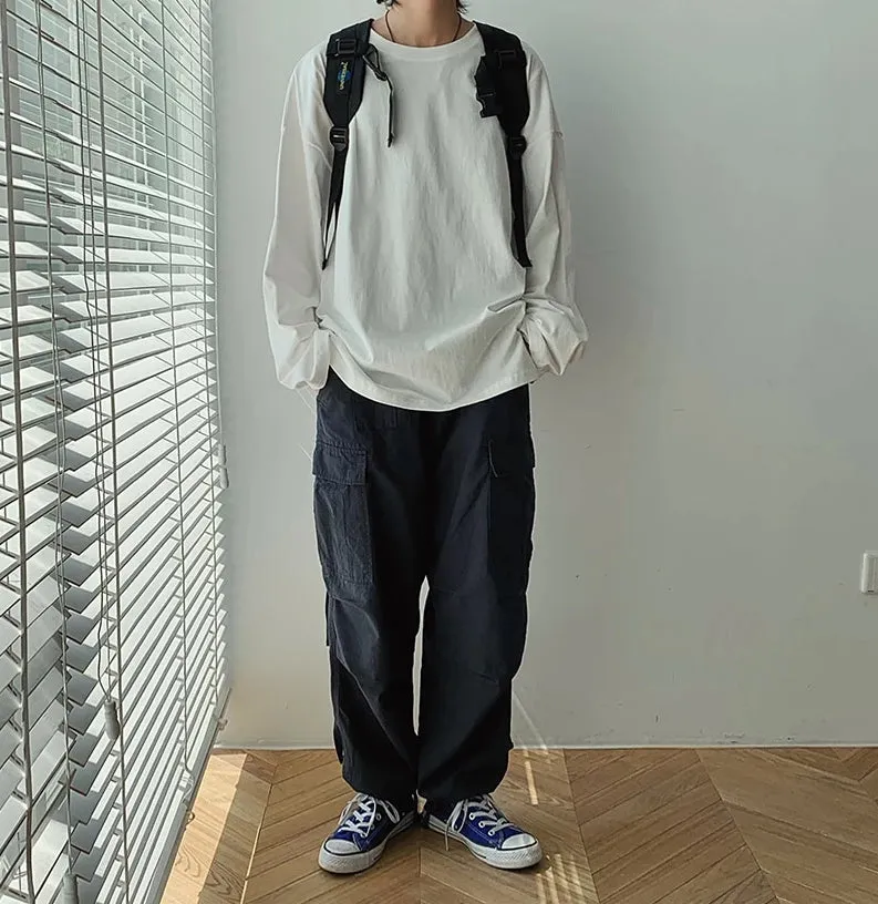 [Korean Style] Hem Split Long-sleeved Sweatshirts