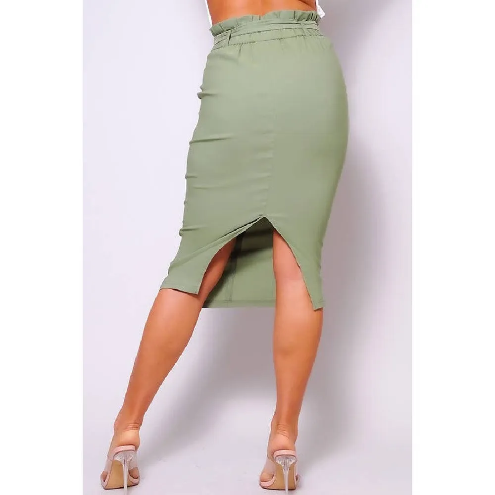 Olive Miss Donna High Waisted Midi Skirt