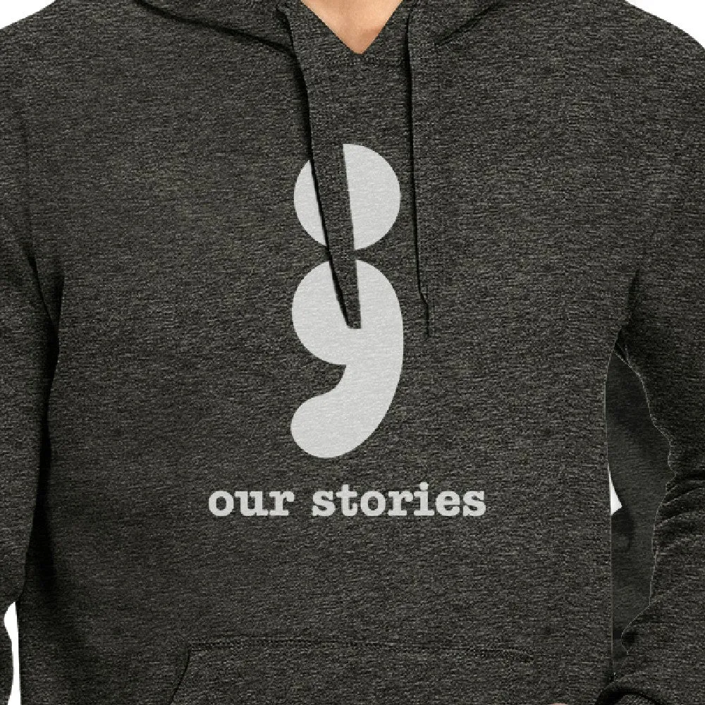 Our Stories Will Never End Matching Couple Dark Grey Hoodie