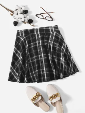 Preppy Plaid High Waist Mini Women Skirt