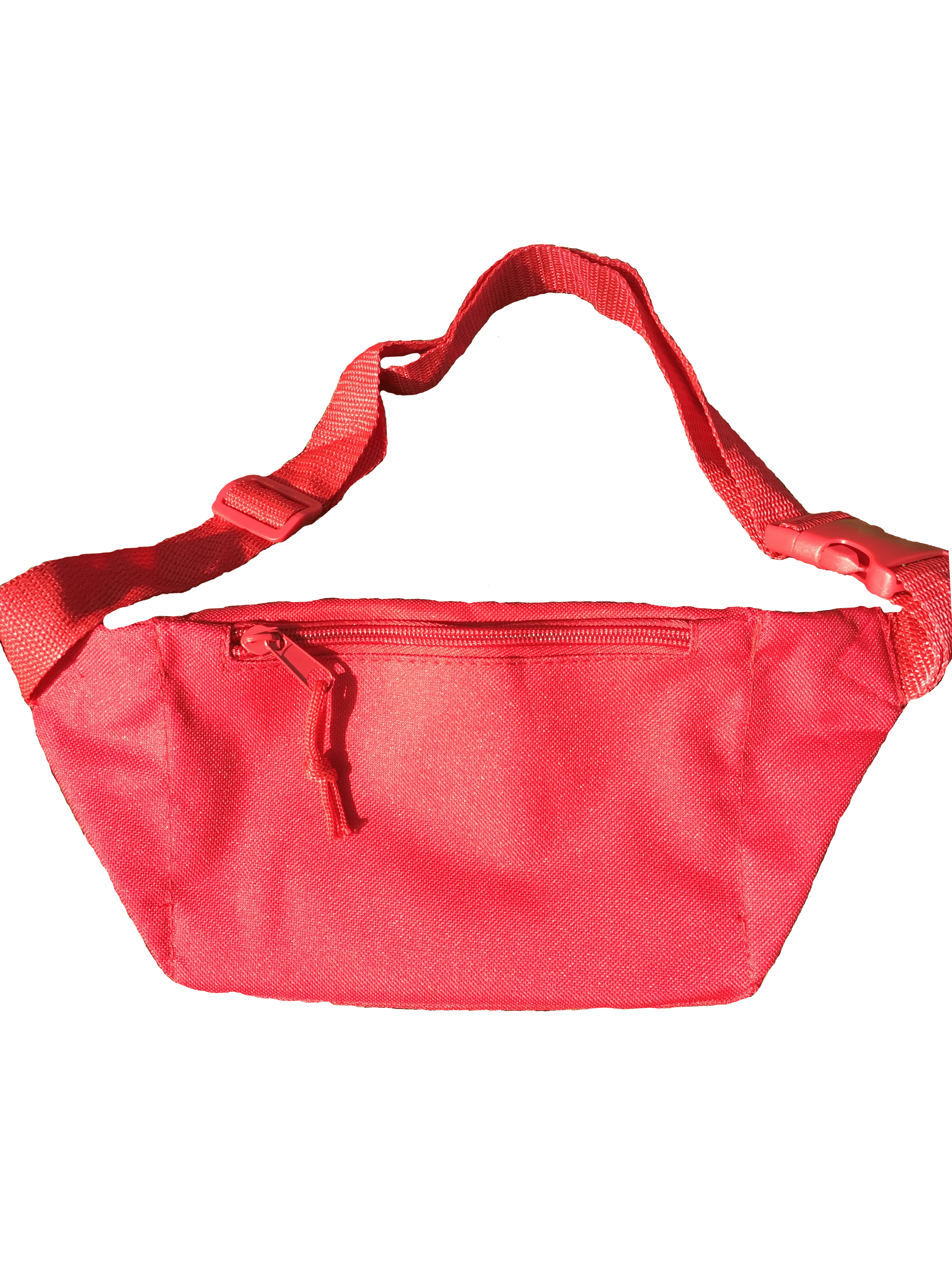 Red 3-Pocket Fanny Pack w/ Adjustable Plastic Snap Buckle & “Pop Savvee Clothing” Logo