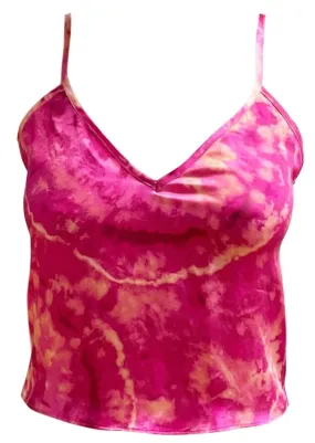 Rose Quartz Tie-Dye Silk Camisole Top