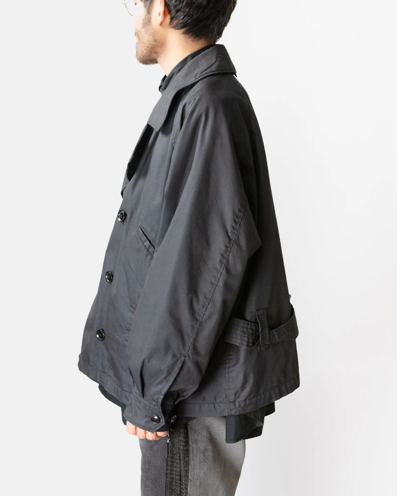 Short Trench Jacket – Black Nyco Twill