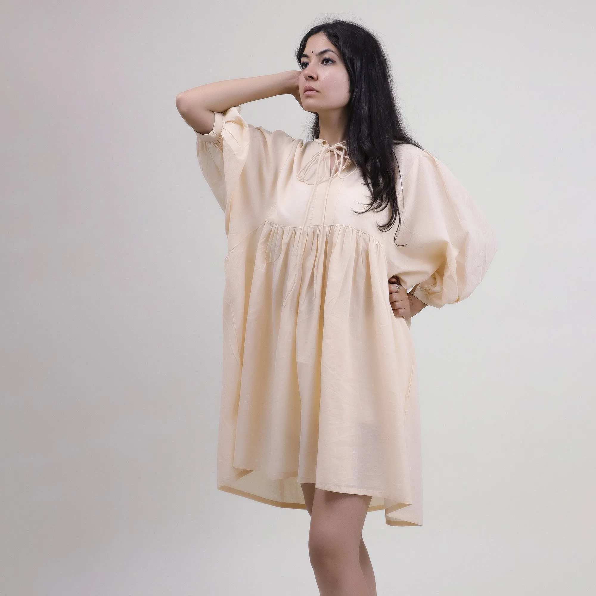 Solid Soft Cotton Dress For Women