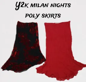 Y2k milan nights poly skirts