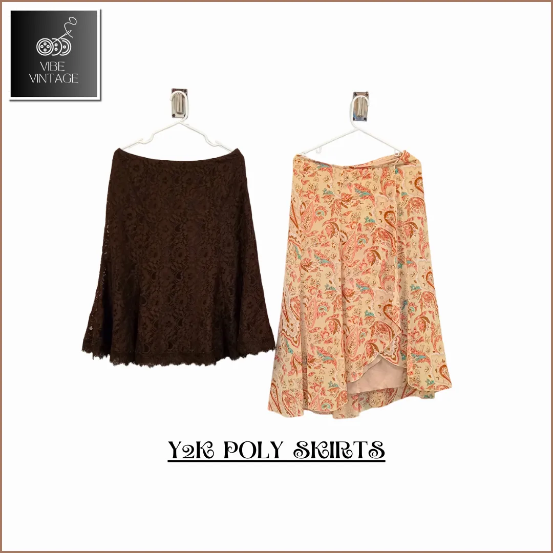 Y2K WOODY BROWN POLY SKIRTS - 15 PCS